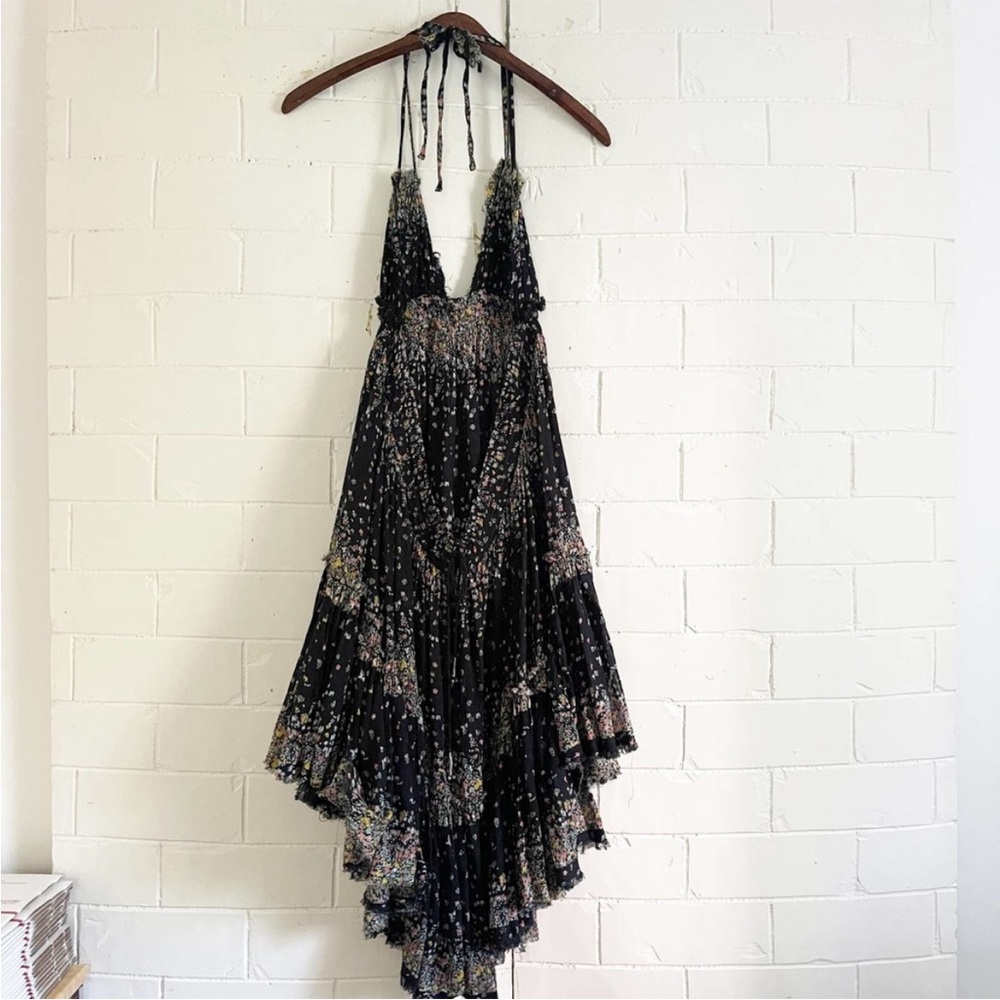 BNWT FREE PEOPLE 100 Degree Black Floral Mini Dress XS - Picture 6 of 9